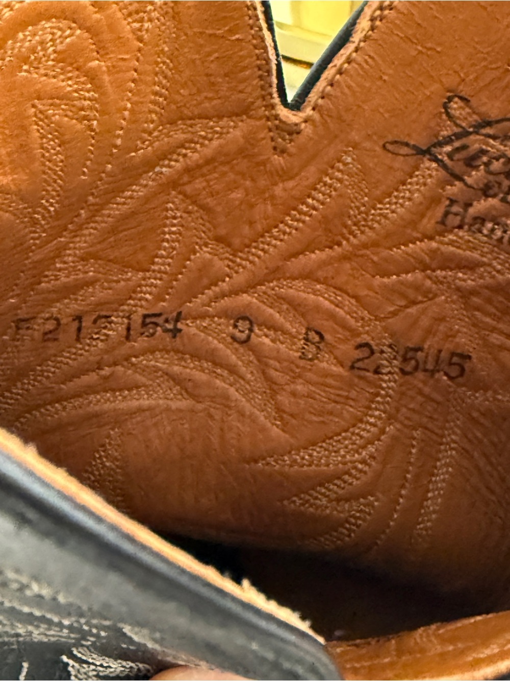 Lucchese Black Caiman Embroidered Leather Western Boots - Picture 8 of 11